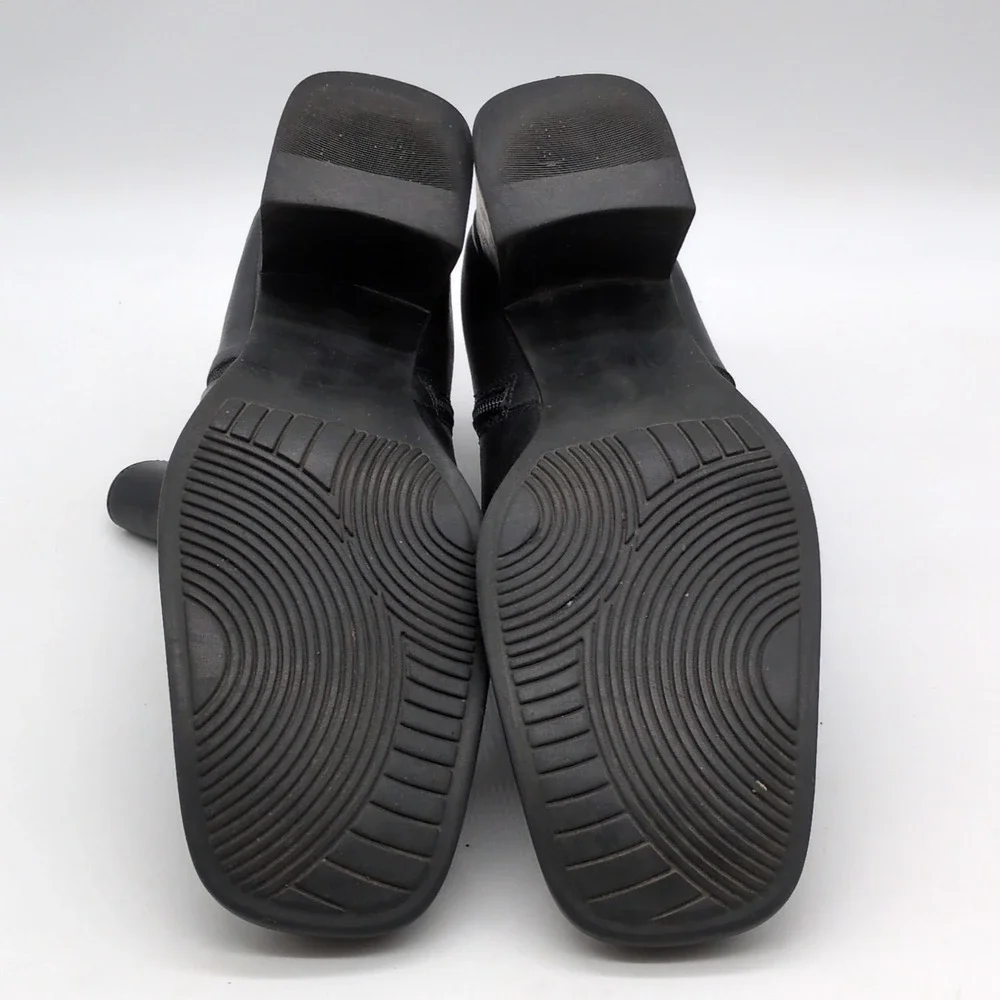 White Mountain‎ Shoes Womens Marianna Black 8.5 Leather Ankle Boots Side Zip